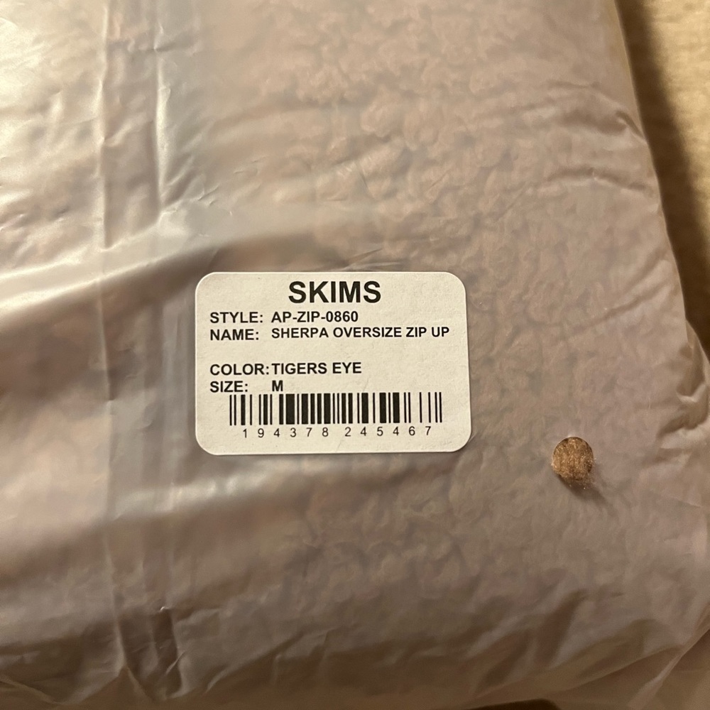Skims Teddy zip up hoodie in tigers eye size M - Picture 2 of 4